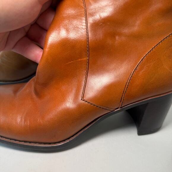 Liz Claiborne Flex Manon Leather Ankle Zip Boots Brown Women's Size 7.5 - Picture 7 of 11